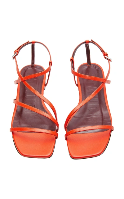 Shop Staud Gitane Leather Sandals In Red