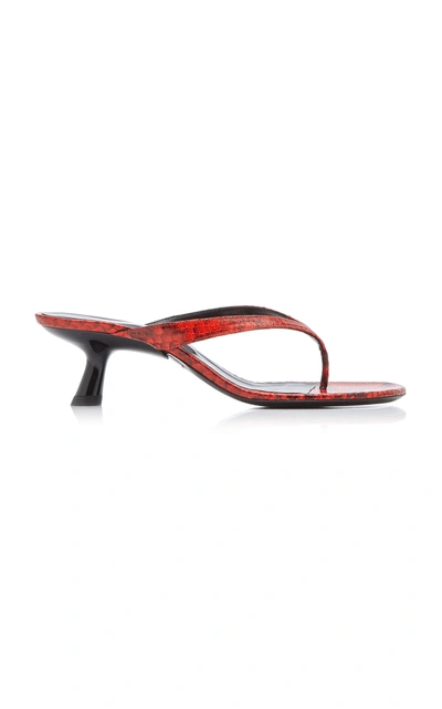 Shop Simon Miller Beep Snake-effect Leather Sandals In Red