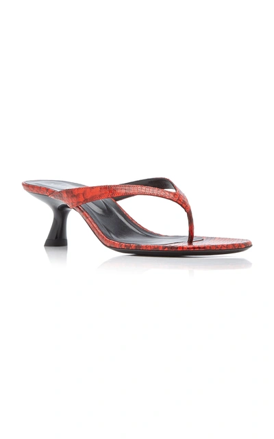 Shop Simon Miller Beep Snake-effect Leather Sandals In Red