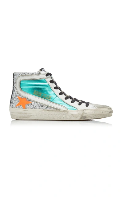 Shop Golden Goose Women's Glittered Leather High-top Sneakers In Multi