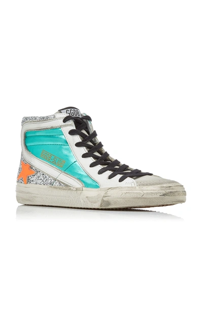 Shop Golden Goose Women's Glittered Leather High-top Sneakers In Multi