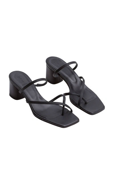 Shop Aeyde Women's Larissa Nappa Leather Sandals In Black,neutral