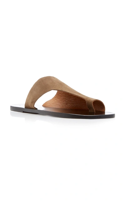 Shop Atp Atelier Rosa Suede Sandals In Brown