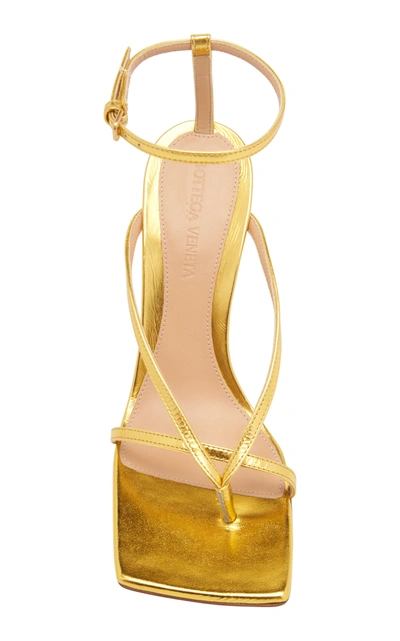 Shop Bottega Veneta Stretch Sandals In Gold