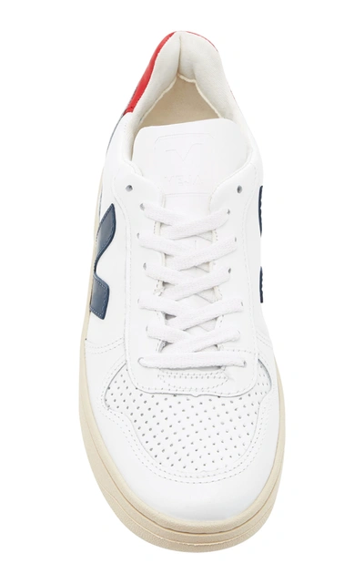 Shop Veja V10 Nautico Leather Sneakers In White