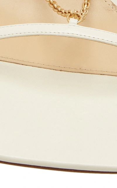 Shop Bottega Veneta Chain-trimmed Leather Sandals In White