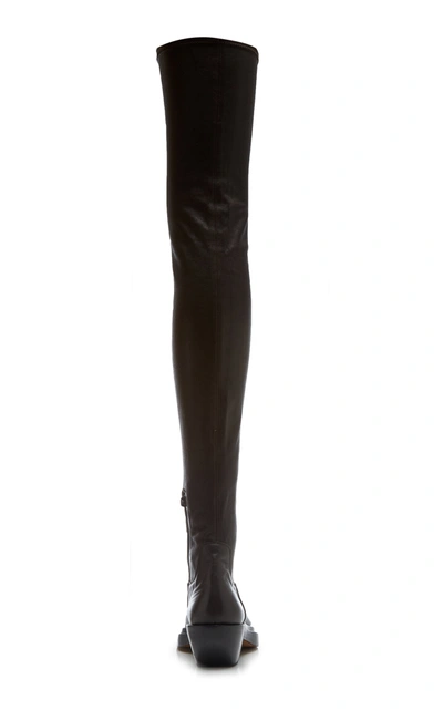 Shop Bottega Veneta Women's The Lean Over-the-knee Boots In Black