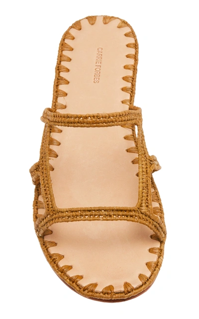 Shop Carrie Forbes Zineb Raffia Slide-on Sandals In Brown