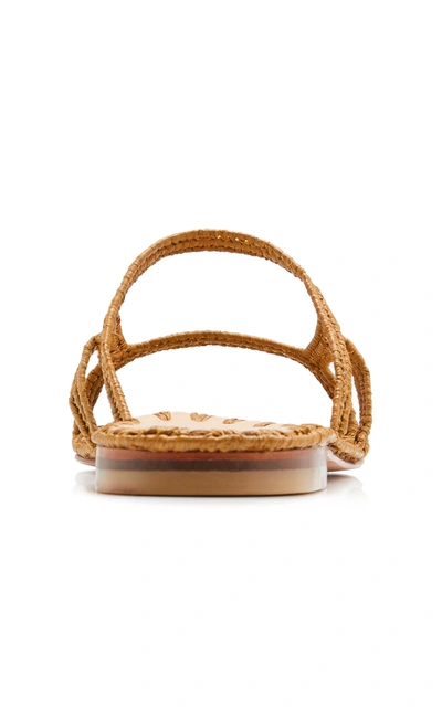 Shop Carrie Forbes Zineb Raffia Slide-on Sandals In Brown