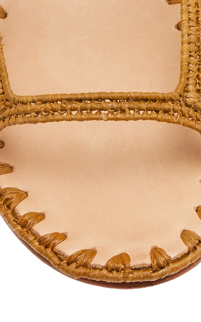 Shop Carrie Forbes Zineb Raffia Slide-on Sandals In Brown