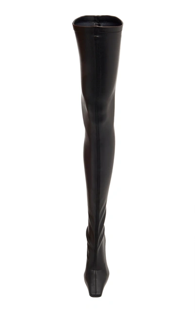 Shop Proenza Schouler Women's Faux Leather Stretch Thigh-high Boots In Black