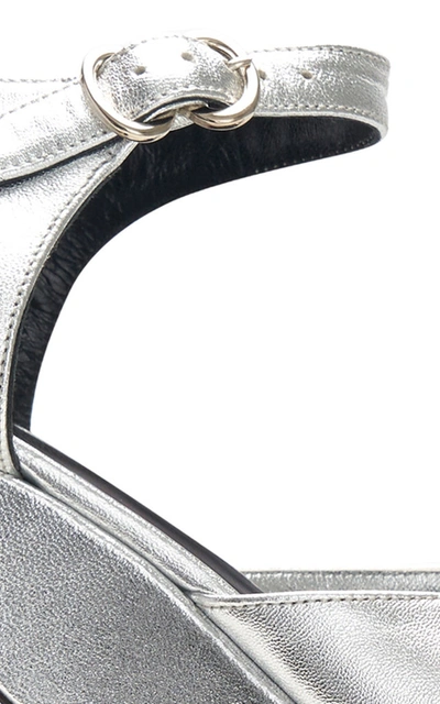 Shop Simon Miller Rink Knotted Metallic Leather Platform Sandals In Black