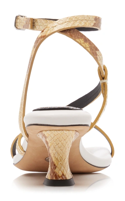 Shop Proenza Schouler Women's Snake-effect Leather Sandals In White