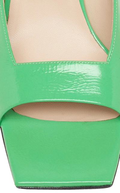 Shop Wandler Isa Patent Leather Sandals In Green