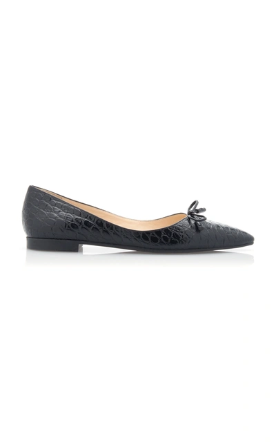 Crocodile Ballet: Prada Crocodile-Embossed Leather Ballet Flats