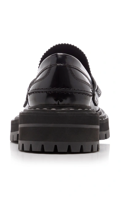 Shop Proenza Schouler Women's Platform Leather Penny Loafers In Black