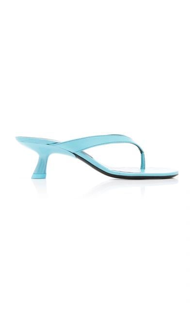 Shop Simon Miller Beep Leather Thong Sandals In Blue