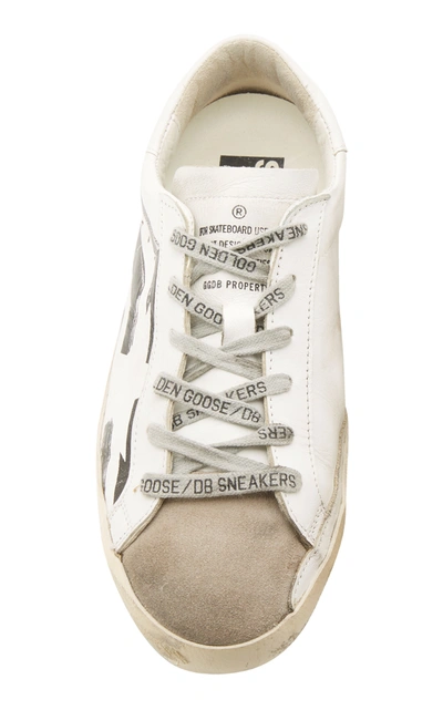 Shop Golden Goose Superstar Striped Leather And Suede Sneakers In Black,white
