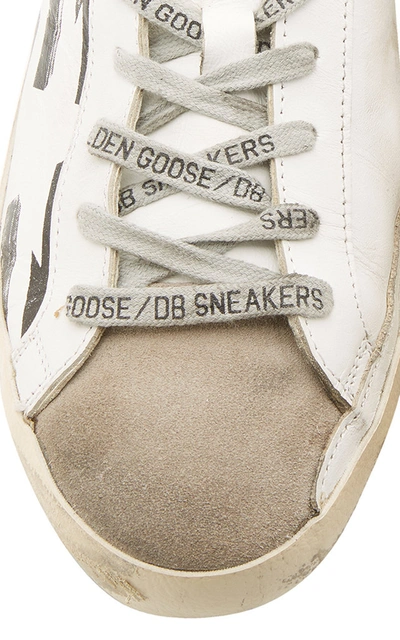 Shop Golden Goose Superstar Striped Leather And Suede Sneakers In Black,white