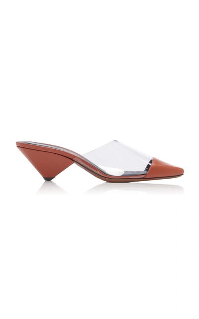 Shop Neous Eriopsis Leather And Pvc Mules In Brown