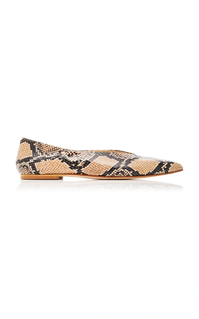 Shop Aeyde Women's Moa Snake-effect Leather Flats In Animal