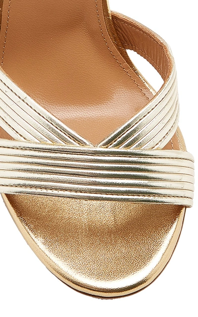 Shop Aquazzura Ari 105 Leather Sandals In Gold