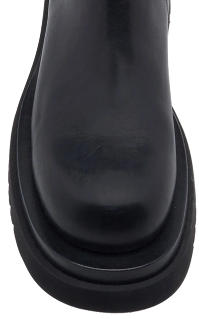 Shop Bottega Veneta Women's The Tire Over The Knee Leather Boots In Black,white