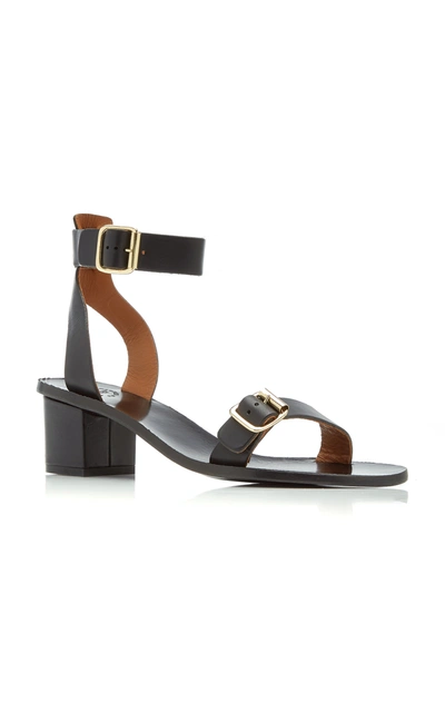 Shop Atp Atelier Carmen Leather Sandals In Black