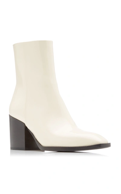 Shop Aeyde Women's Leandra Leather Ankle Boots In White