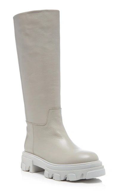 Shop Gia X Pernille Teisbaek Women's Tubular Leather Knee Boots In Grey