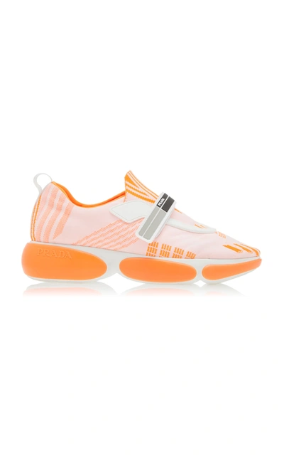 Shop Prada Allacciate Sneakers In Orange