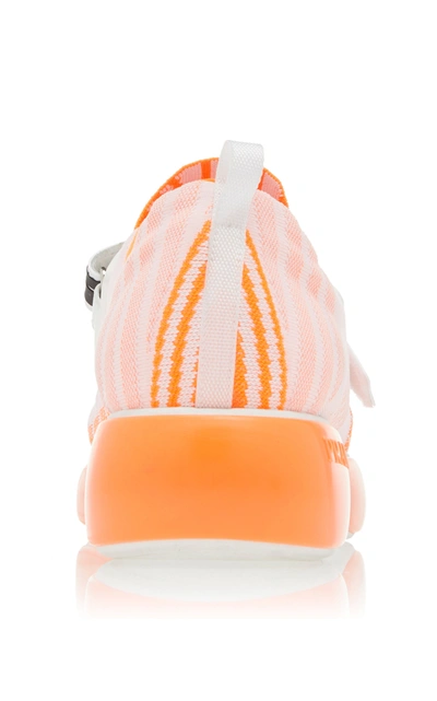 Shop Prada Allacciate Sneakers In Orange