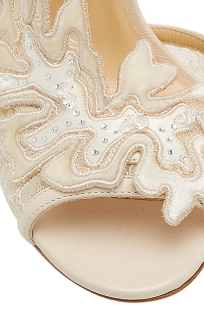 Shop Jimmy Choo Women's Lucele Lace Embellished Sandal In Ivory