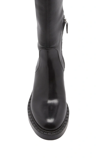 Shop Prada Women's Stretch-leather Over-the-knee Boots In Black