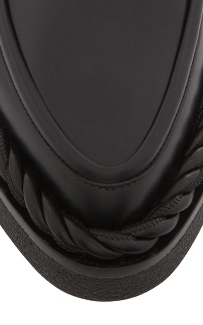Shop Valentino Garavani Rope Leather Monk-strap Platform Loafers In Black