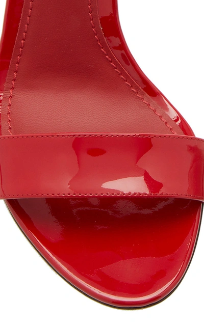 Shop Dolce & Gabbana Women's Logo-embellished Patent Leather Sandals In Red