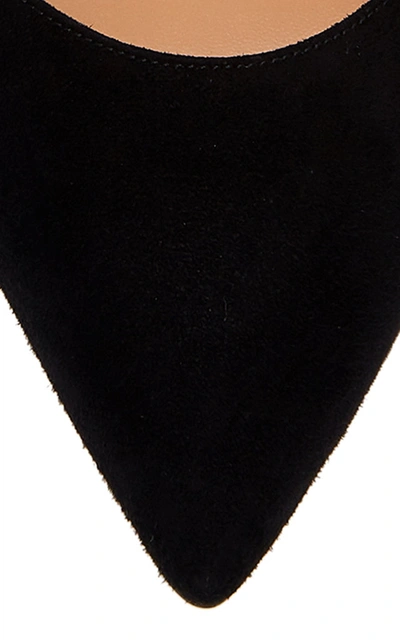 Shop Aquazzura Metallic Cord-trimmed Suede Mules In Black