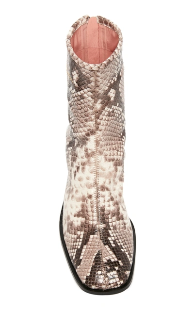 Shop Acne Studios Bertine Logo Snake-effect Leather Boots In Neutral