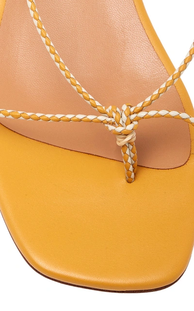 Shop Loq Dora Leather Lace-up Sandals In Yellow