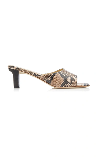 Shop Aeyde Katti Snake-effect Leather Sandals In Animal