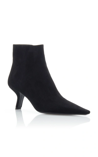Shop Prada Women's Suede Ankle Boots In Black