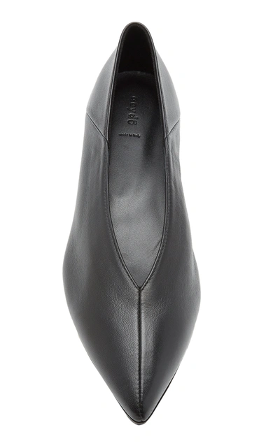 Shop Aeyde Moa Leather Flats In Black