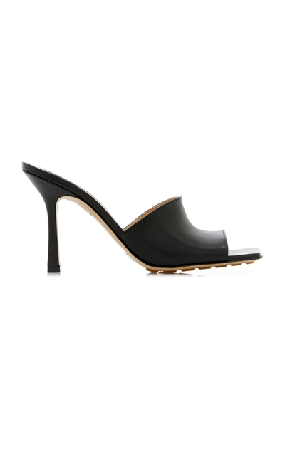 Bottega Veneta Stretch Patent Leather Slide Sandals In Black