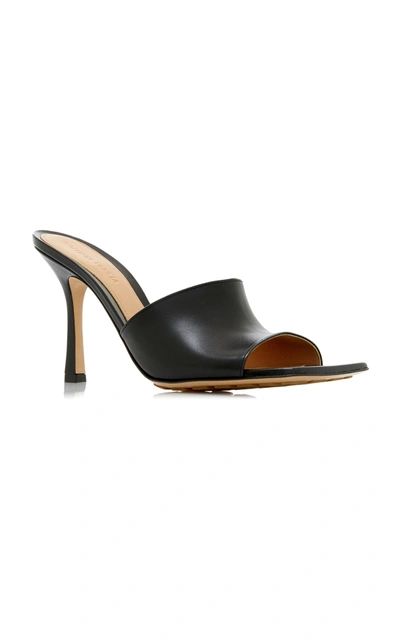 Bottega Veneta Stretch Patent Leather Slide Sandals In Black