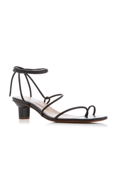 Shop Loq Roma Leather Sandals In Black