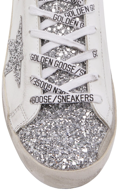 Shop Golden Goose Superstar Glitter-embellished Leather Sneakers In Multi