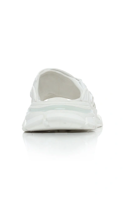 Shop Balenciaga Women's Track Mesh-inset Rubber And Neoprene Slides In White