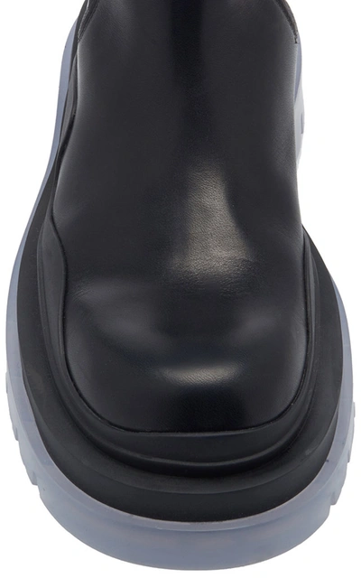 Shop Bottega Veneta The Tire Leather Boots In Black