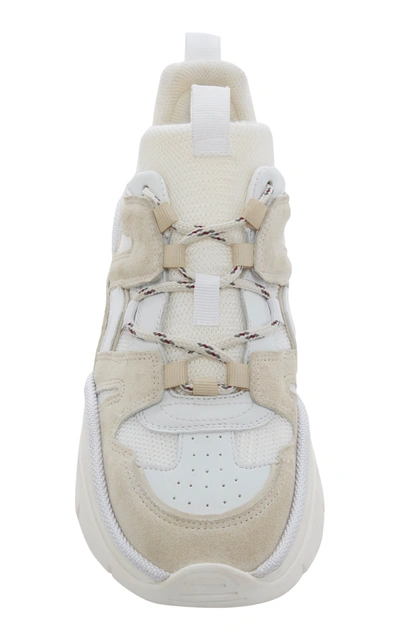 Shop Isabel Marant Kindsay Leather And Mesh Sneakers In White