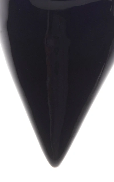 Shop Prada Women's Stretch Knit-trimmed Patent-leather Pumps In Black